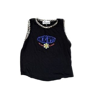 OMIGHTY leopard & black “I’m Okay I’m alive” tank size M